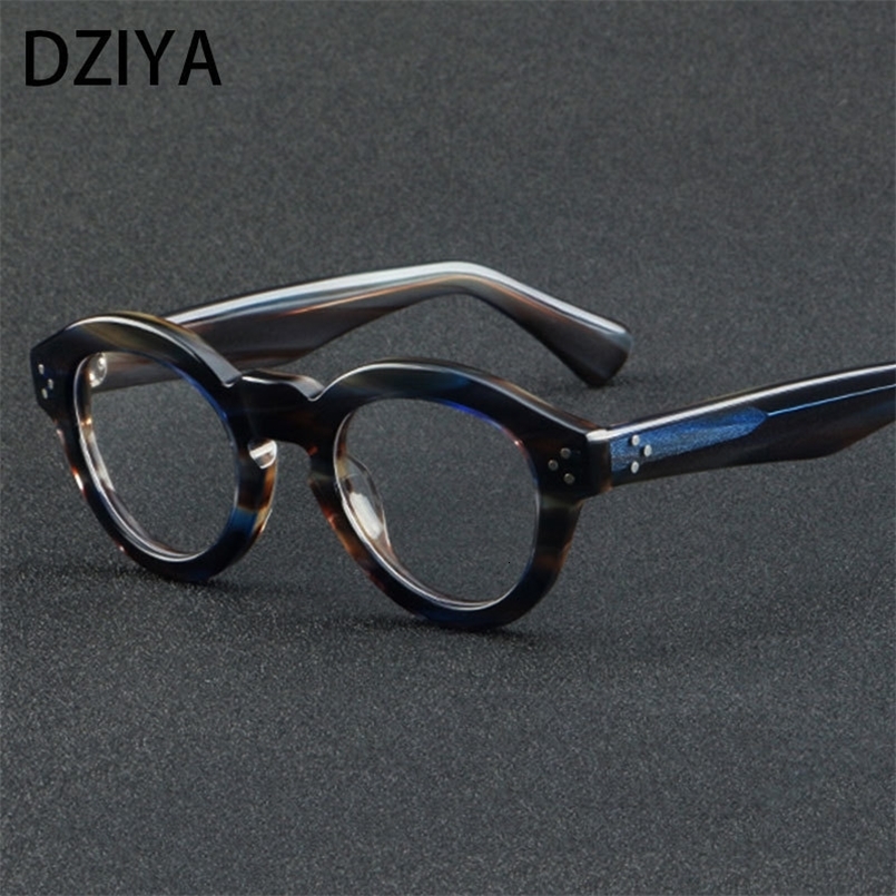 Fashion Sunglasses Frames Vintage Rivet High Quality Round Acetate Glasses Frame Men Women Myopia Optical Prescription Eyeglasses Frame 60778 230822