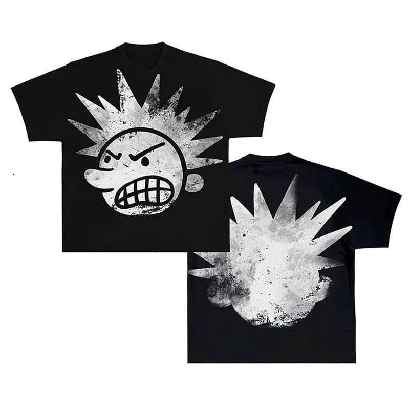 Streetwear Y2K Clothing T Shirts Men Women Hip Hop Cartoon Image Graphic Printed T Shirts Gothic Oversized Cotton Short Sleeves 250107