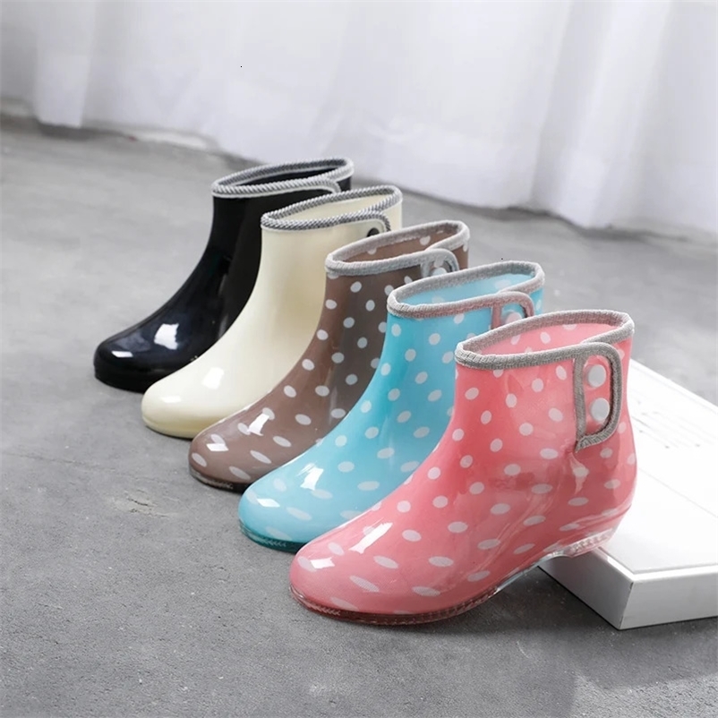 Comemore Waterproof Footwear Woman Wedges Short Ankle Rain Boot Non-slip Water Shoes Black Rain Boots for Women Galoshes 40 240607bj