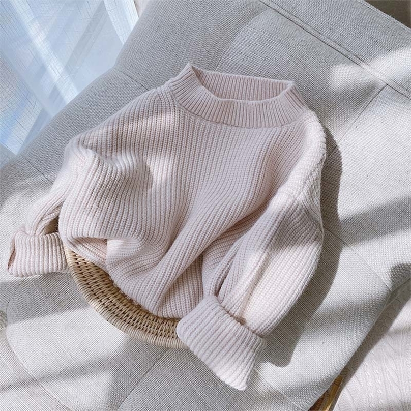 Pullover Girls solid color knitted sweater baby winter clothes toddler fall autumn girl outfits 230814