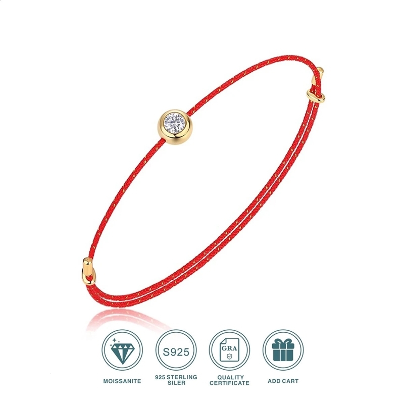 D-color VVS1 silica bracelet GRA certified 0.3Ct laboratory diamond 6-color adjustable rope elegant jewelry for women 250520bj