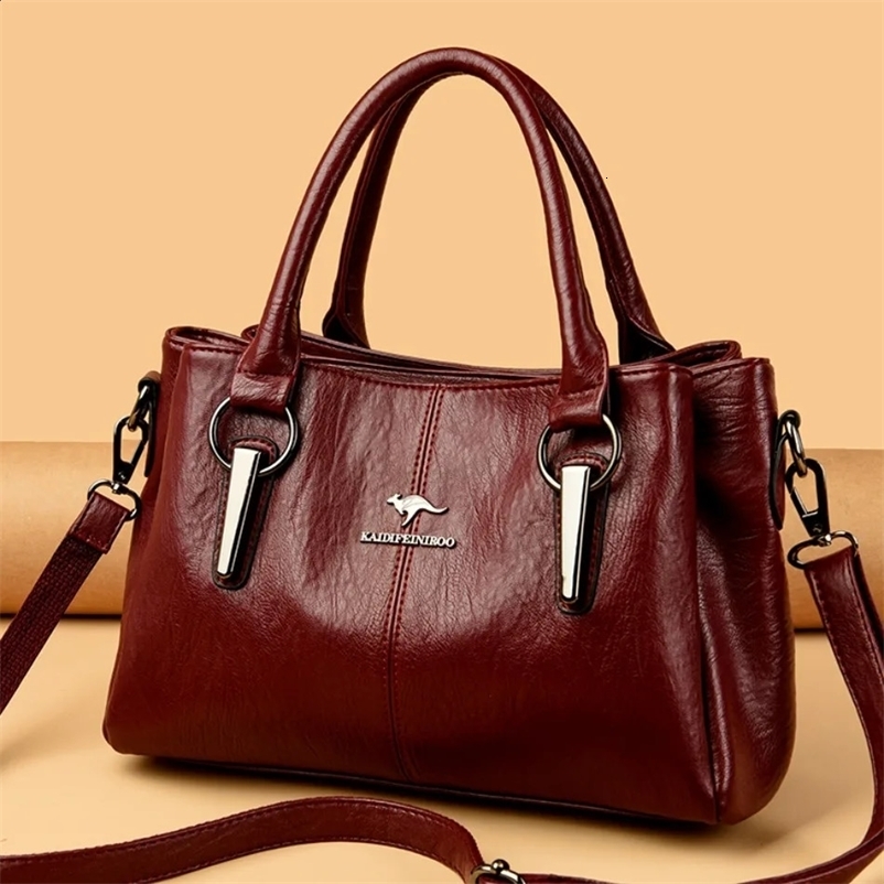 2024 Genuine 3Layers High Quality Soft Leather Ladies Shoulder Crossbody Bags for Women Handbags Women er A Main 250417bj