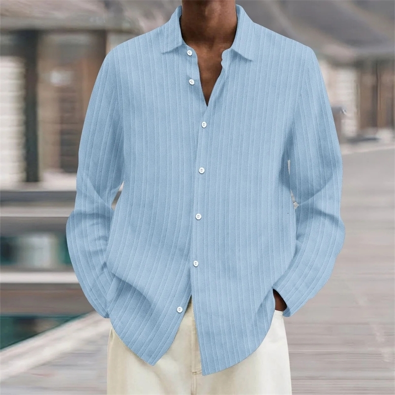 Spring and autumn selling mens long-Sleeved Shirt Summer Cotton and linen solid color lapel casual Home style plus size 240708