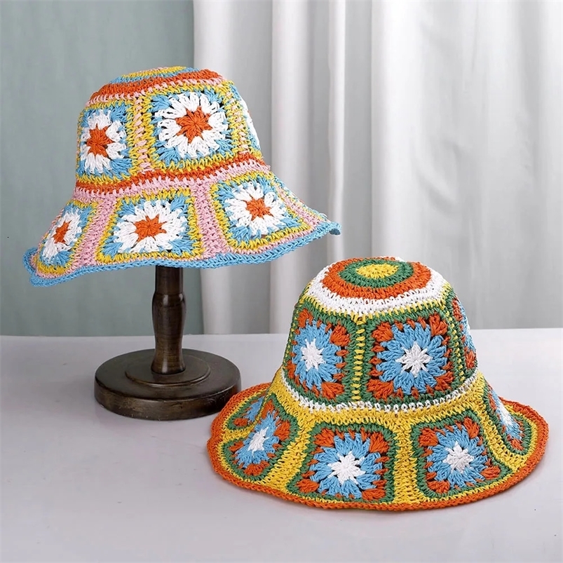 Womens Straw Hats crochet hat bucket hat UV Protection Sun Visor beach hat Women Visors Ladies hat Women Summer hat Cap 240530