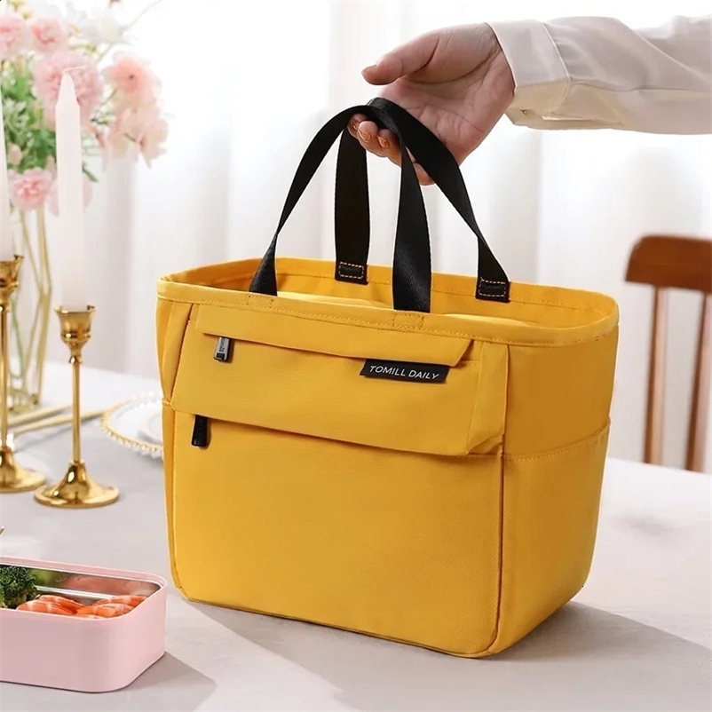 Insulated Bento Lunch Box Thermal Bag Large Capacity Food Zipper Storage Bags Container for Women Cooler Travel Picnic Handbags 250217bj