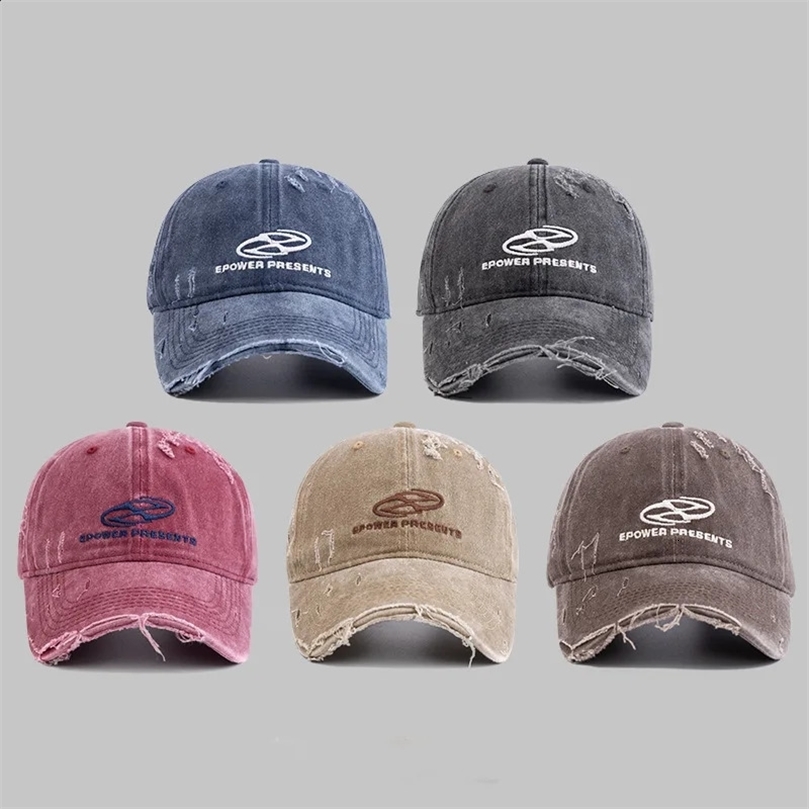 American Retro Washed Distressed Womens Baseball Hat Facial Weight Loss Japanese Style Summer Sunscreen Letter n 250313