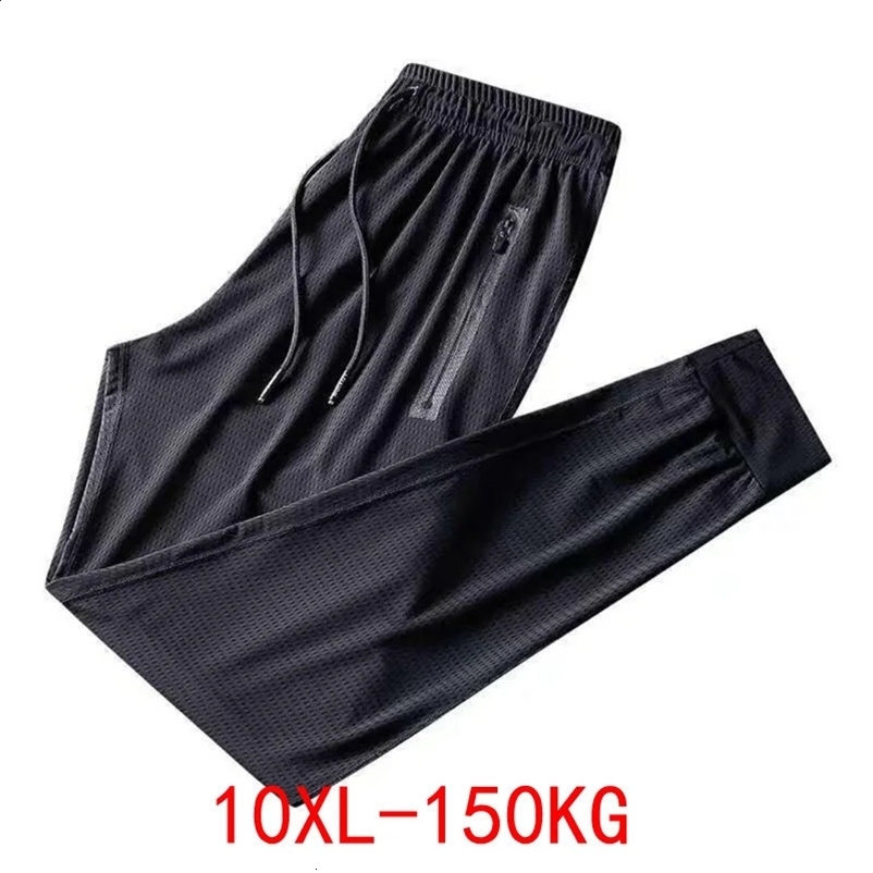 Summer Autumn sports pants hole Breathable sweatpants Men plus size 8XL 9XL 10XL big sales pants stretch elasticity Pants 240823