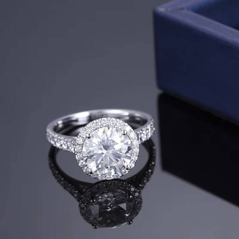 Mishang 10K 14K 18K Customized Jewelry CVD HPHT Solitaire Lab Grown Diamond Ring