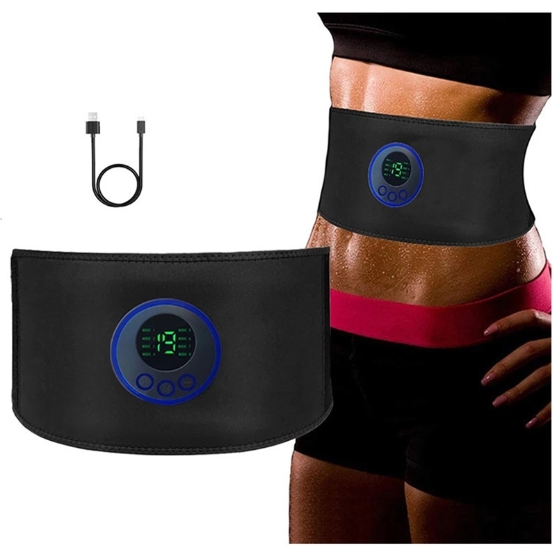 Core Abdominal Trainers ABS Trainer Muscle Stimulation Toning Belt EMS Muscle Stimulator LCD Body Slimming belly Training Weight Loss Fitness Workou