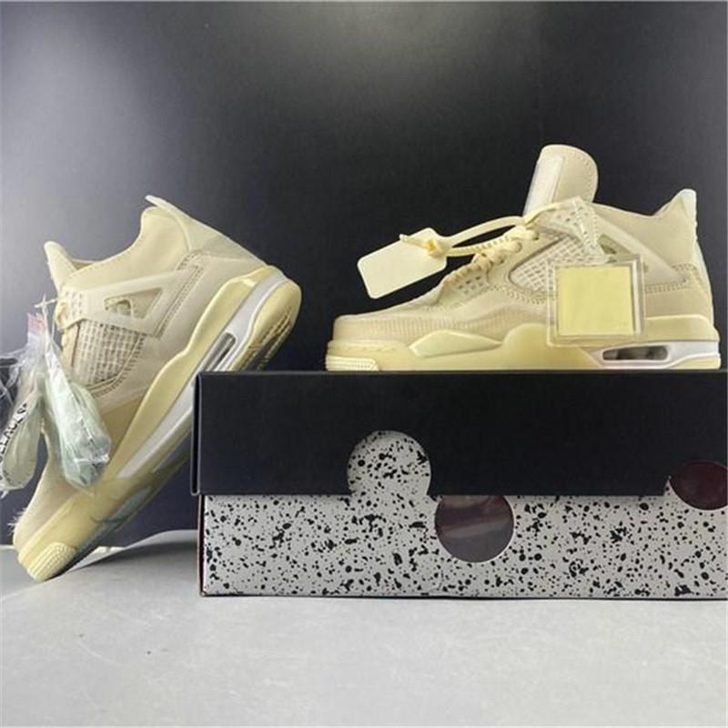 Designer Shoes Mens 4 SP WMNS Sail Muslin White Basketball Shoes High Quality IV Cream Sports Sneakers With Original Box