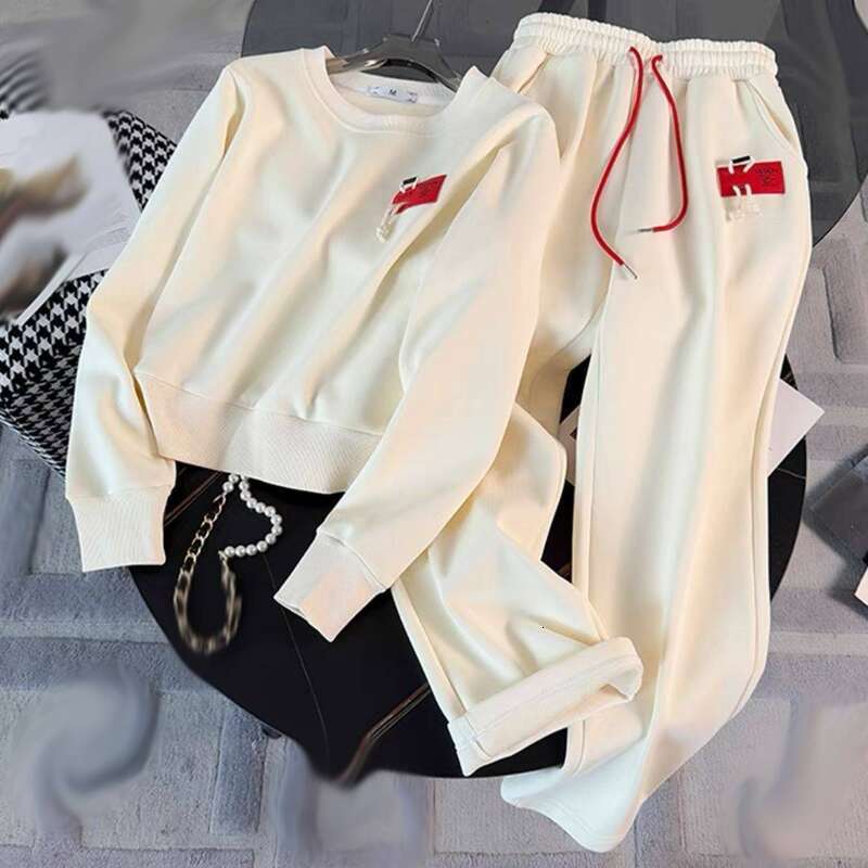 Dresses Women's Clothing Casual Sports For Women Plus Veet And Thick Apricot Top Wide Leg Pants Two Piece Suit