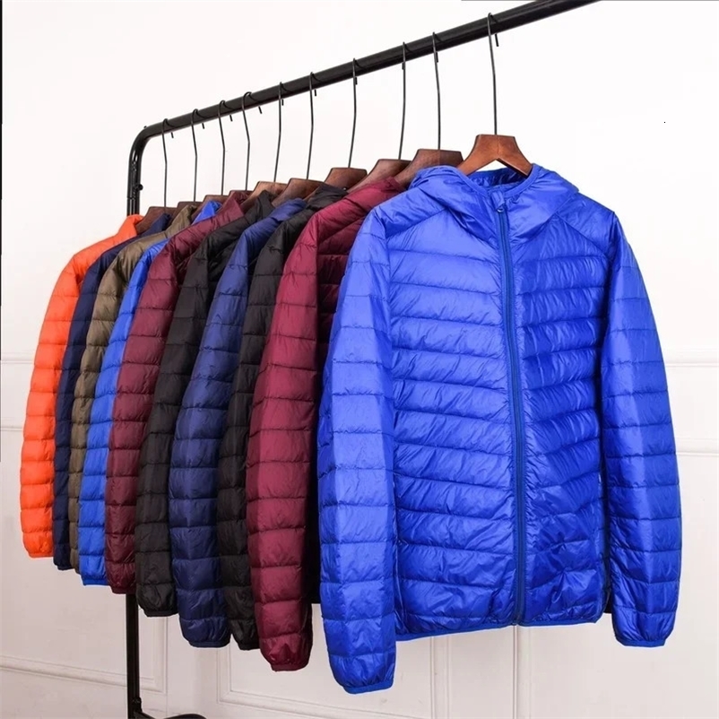 Plus Size 7XL Men Puffer Jacket Autumn Spring Ultra Lightweight Packable Down Jacket Water and Wind-Resistant Breathable Coat 240830