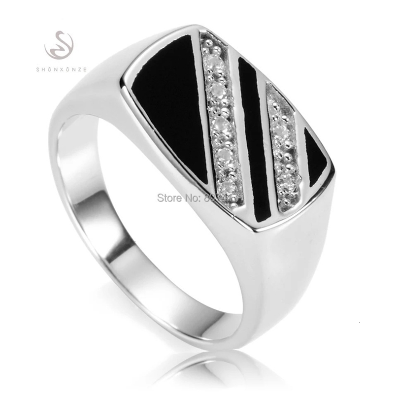 Eulonvan Vintage Male Finger 925 Sterling Silver Rings For Men Black Resin Jewelry Accessories Drop S3777 Size 6 13 240125bj
