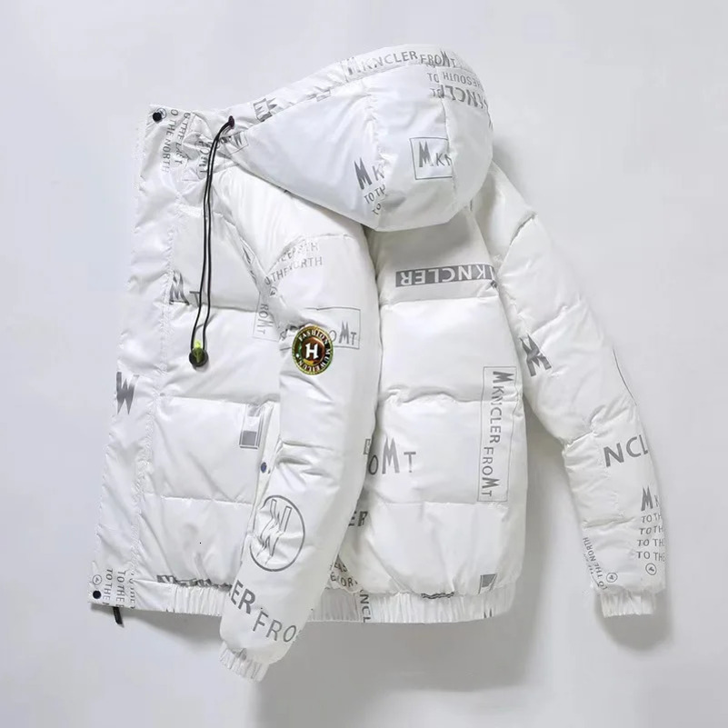 Winter mens down jacket high-quality 86%~90% white duck down thick and warm short jacket Korean fashion couple glossy jacket 241031