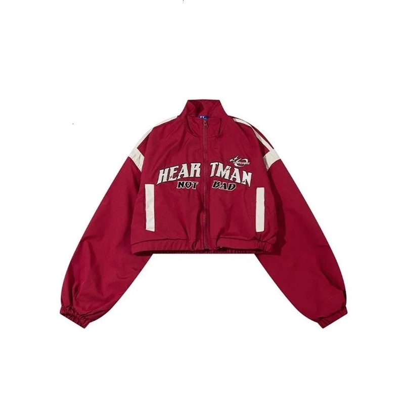 American Retro Spice Girls Short Trench Coat Women Y2K High Waist Motorcycle Wind Red High Street Baseball Uniform 250507
