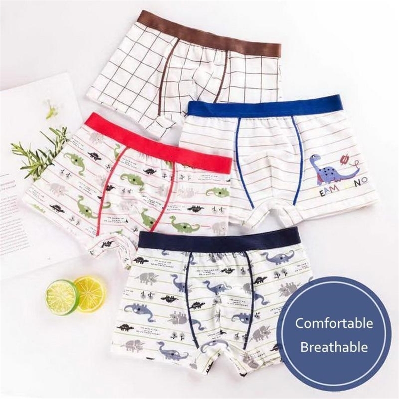 Panties 4Pcs Set Of Pure Cotton Boy Boxer Briefs Children s High Quality Cartoon Middle And Small Boys Shorts 221205