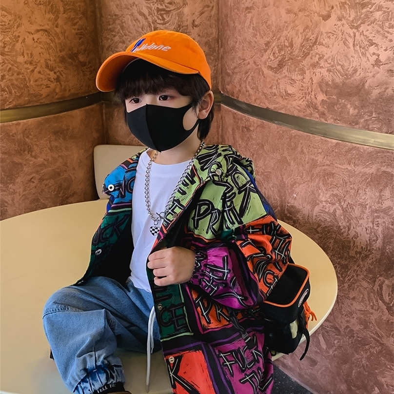 Jackets Boy Hooded Coat Spring and Medium Large Children s Western Style Fashion Thin 221010