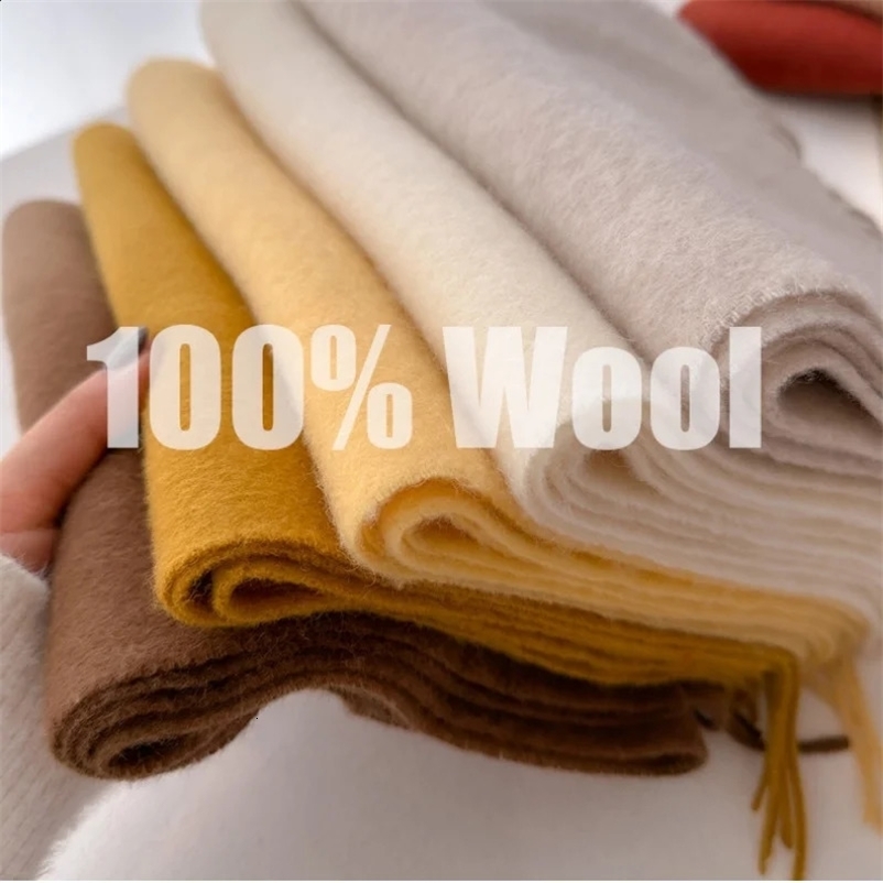 100% wool winter womens scarf long warm cashmere scarf headscarf solid womens shawl womens shawl 240921bj