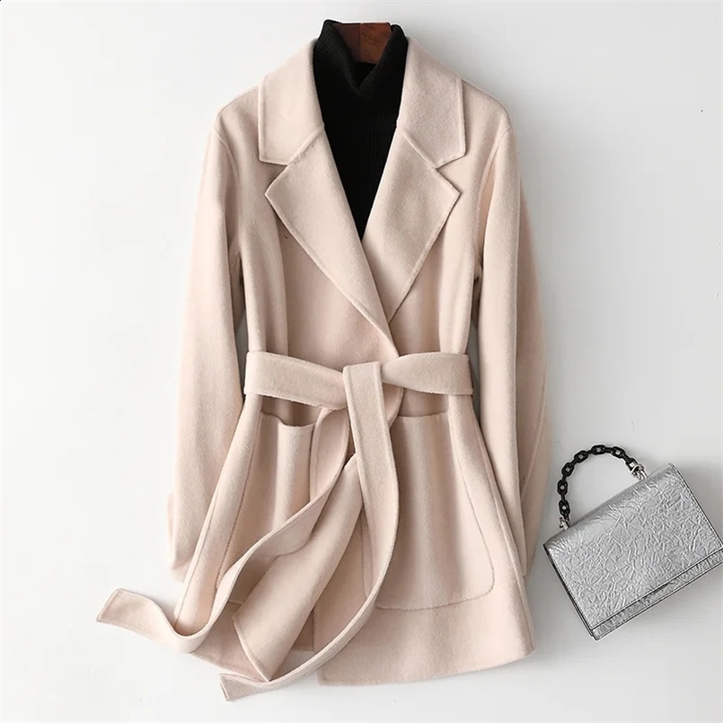 100% Merino wool coat for women Winter Warm Women 100% Wool Coat dress 240924