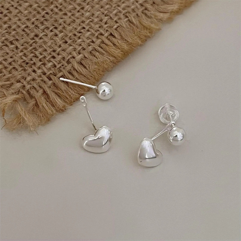 SHANICE S925 sterling silver heart-shaped earrings for women fashionable earrings with silver needles perforated jewelry gifts Korean earrings 24102