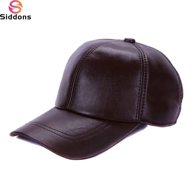 2024 Adult Leather Hat Mens Warm Leather Baseball Hat Mens Outdoor Street Hip Hop Leather Hat Windproof Hat241204bj