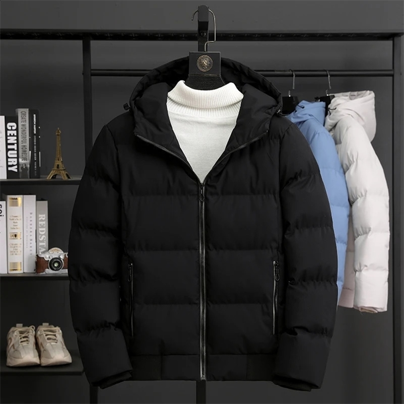 Mens Down Jacket Winter Solid Color Trend Korean Version Short Outdoor Travel Stand Collar Coat Mens Cottonclothes 240913