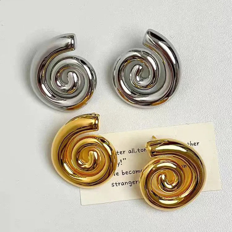 5pairs 18K gold plated nail earrings vortex stud ear jewelry for women High quality wholesale jewels 250108