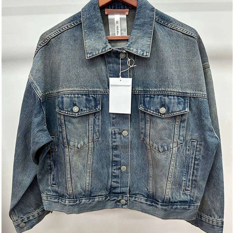 Dave&Di 2025 Minimalist Women's Denim Retro Washed Boyfriend Style Loose Bomber Jacket For Ladies