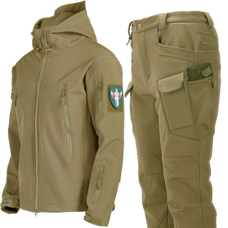 Ski Suit Men's Military Shark Skin Soft Shell Jackets Men Tactical Windproof Waterproof jacket men Army Combat Jackets Mens Hooded Bomber Coats