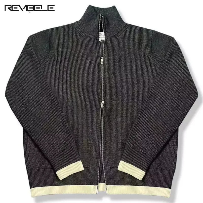 Warm Knitted Cardigan Men Double Zipper Turtleneck Cashmere Mens Winter Knit Jacket Autumn Spring Casual Fashion Sweater Coat 240123