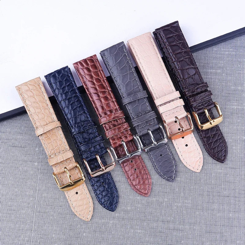 Hochwertiges handgefertigtes amerikanisches Alligator Lederband 16 18 20 22 mm braune Herren Armband für Schnellfreisetzungen 241120