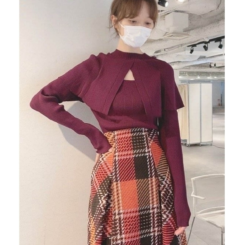 Womens Sweaters Neploe Autumn Winter Sweaters JAPAN Sweet Simple Jumpers Lapel Ruffled Shawl Patchwork Long Sleeve Slim Pull Femme 220923