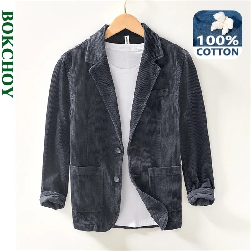 Men's Suits Blazers Autumn Casual 100% Cotton Corduroy Safari Suits for Men Clothing Solid Color Blazers Men Jackets Oversize BL1009 231110