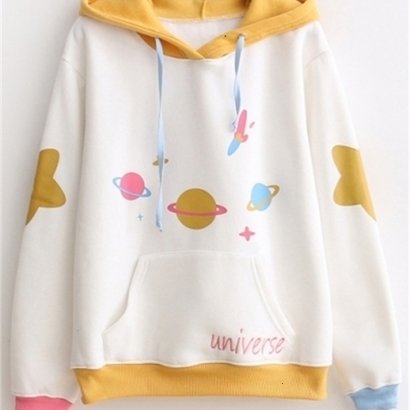 Women's Hoodies Sweatshirts Korean Fashion Hip Hop Couple Loose Sleeve Streetwear Y2K Pullover Hooded Women Casual Printed Tops Sweatshirt Kawa