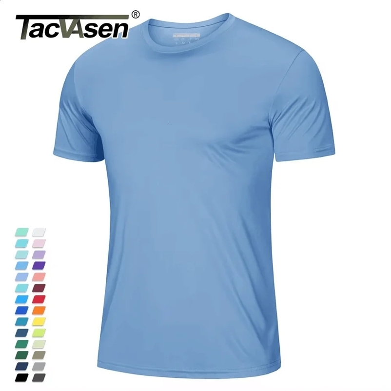 TACVASEN UPF 50 Soft Summer T-shirts Mens Anti-UV Skin Sun Protection Performance Shirts Gym Sports Casual Fishing Tee Tops 250407bj