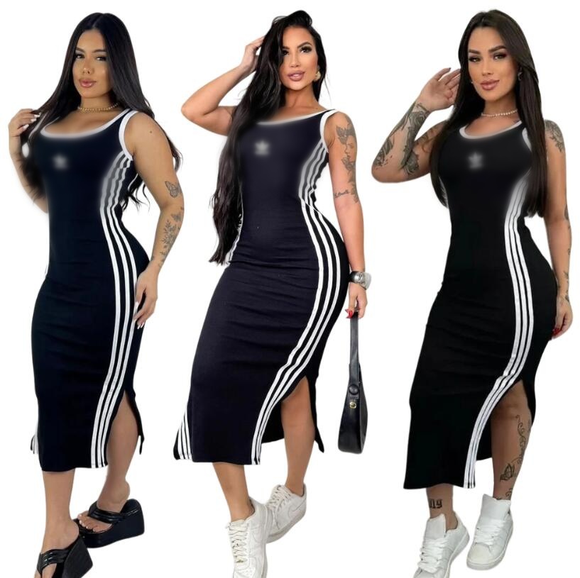 sports brand 2025 Bodycon Vest Dresses Women Casual Slim Fit Mini Strap Dress Free Ship