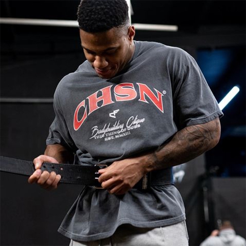 Men's T-Shirts Men Oversized Loose Comfortable Sports T-shirt Summer Cotton Gym Fitness Bodybuilding Workout Shirts Short Sleeves Tees Top 2303