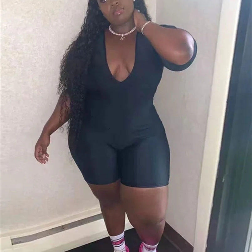Pajama Romper Women Plus Size Jumpsuits Summer Outfits One Piece Clubwear Sexy Black Jumpsuit Shorts Wholesale Bulk Drop 240810