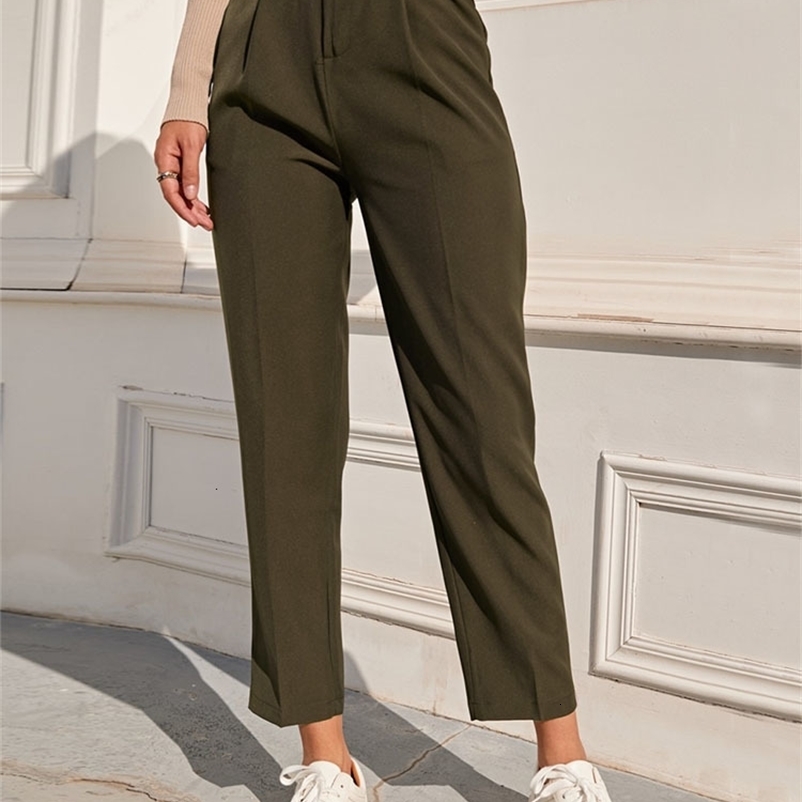 Pantaloni da donna Capris Yitimoky Eleganti pantaloni dritti dell'ufficio da donna indossare pantaloni da lavoro vintage kaki elastici pantaloni in