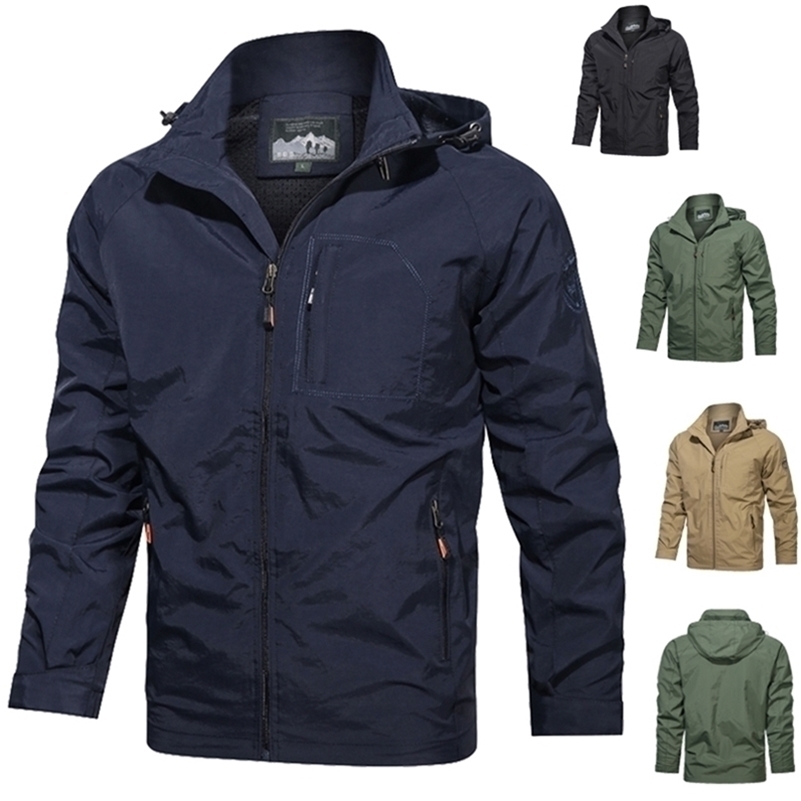 Men's Jackets Camping Hiking Men Spring Autumn Outdoor Sports Breathable Coats Climbing Trekking Windbreaker Travel Waterproof 221006