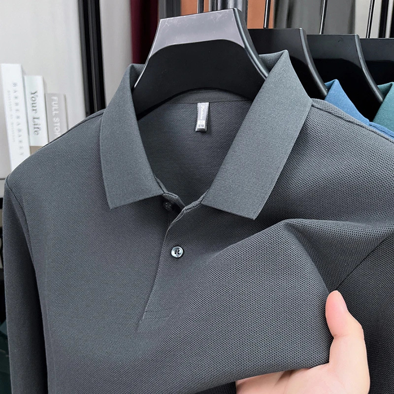 Mens 100 pure cotton autumn casual breathable long sleeved Tshirt the ideal choice for highquality golf sports polo shirt 250922