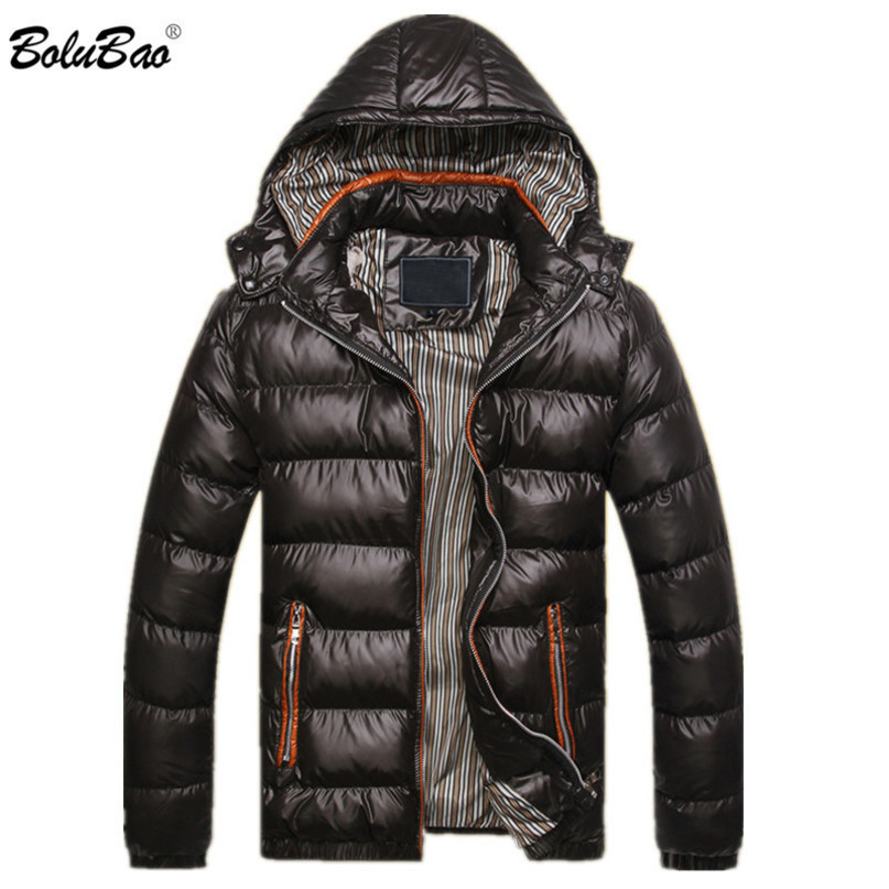 BOLUBAO Winter Men Parka Coat Fashion Thermal Cotton Male Solid Color Jackets Mens Casual Hooded Warm Parkas 210518