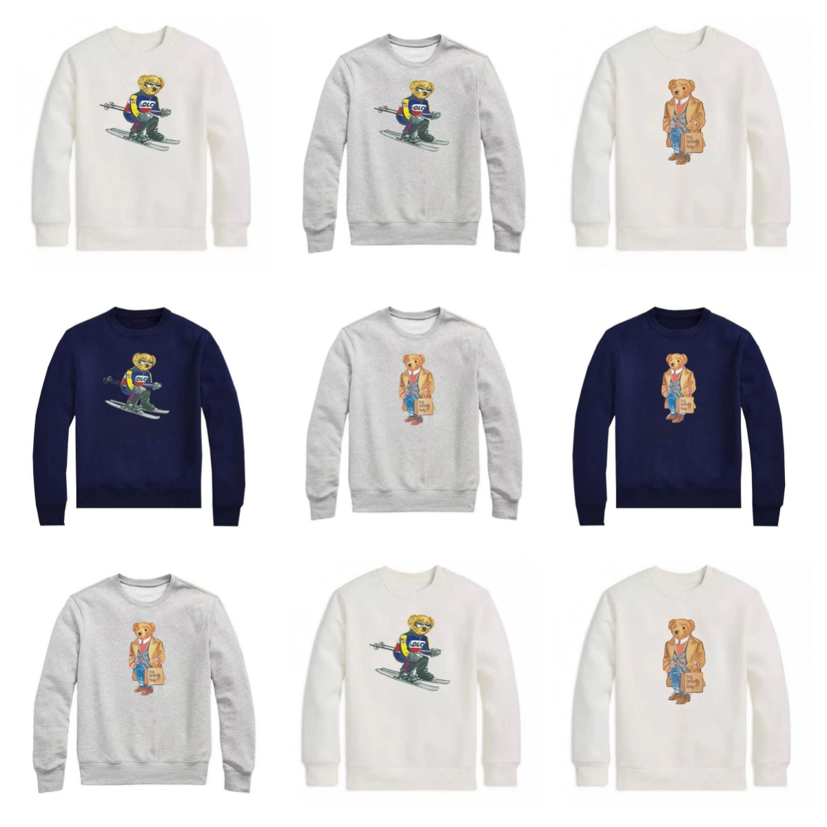polo bearsweatshirt men quarter zip Cotton Top designer knit sweaters mens pullover Embroidery half zipper luxury casual small horser jumper autumn