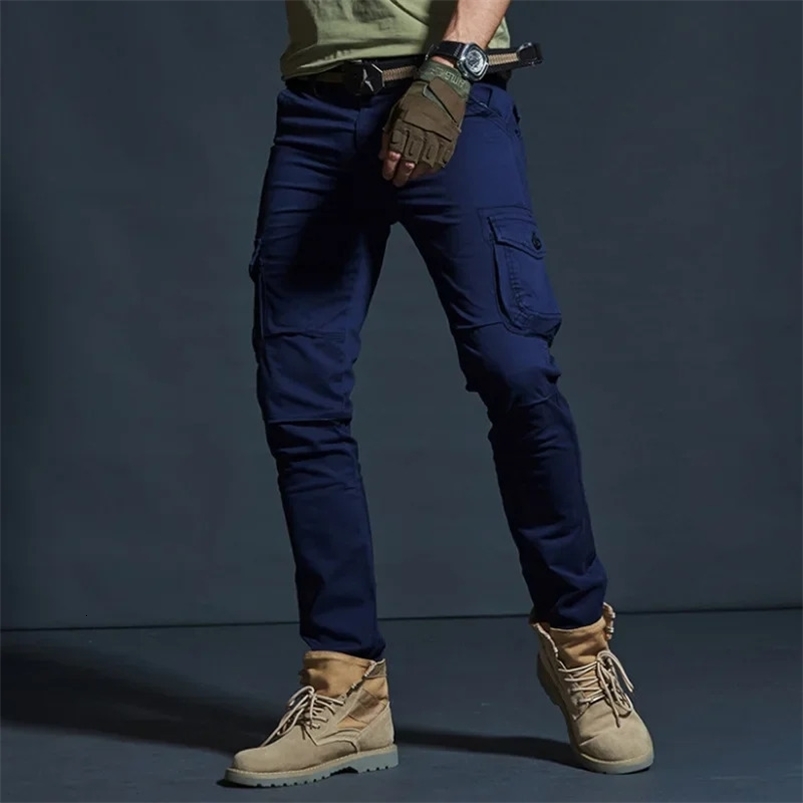 Mens slim fit spring/summer casual camouflage multi pocket jogging hiking daily wear elastic retro Y2k jogging cargo pants 241111