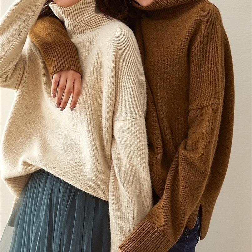 Womens Sweaters autumn and winter womens cashmere sweater turtleneck knitted inner pullover 220923