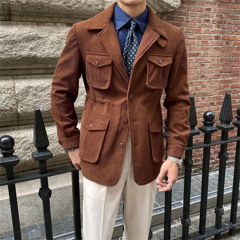 Mens Corduroy Jacket Mens Suit Coats in Jackets Dress Jackets Man Blazers for Man Male Suits Coat Elegant Blazzer Fashion 250103