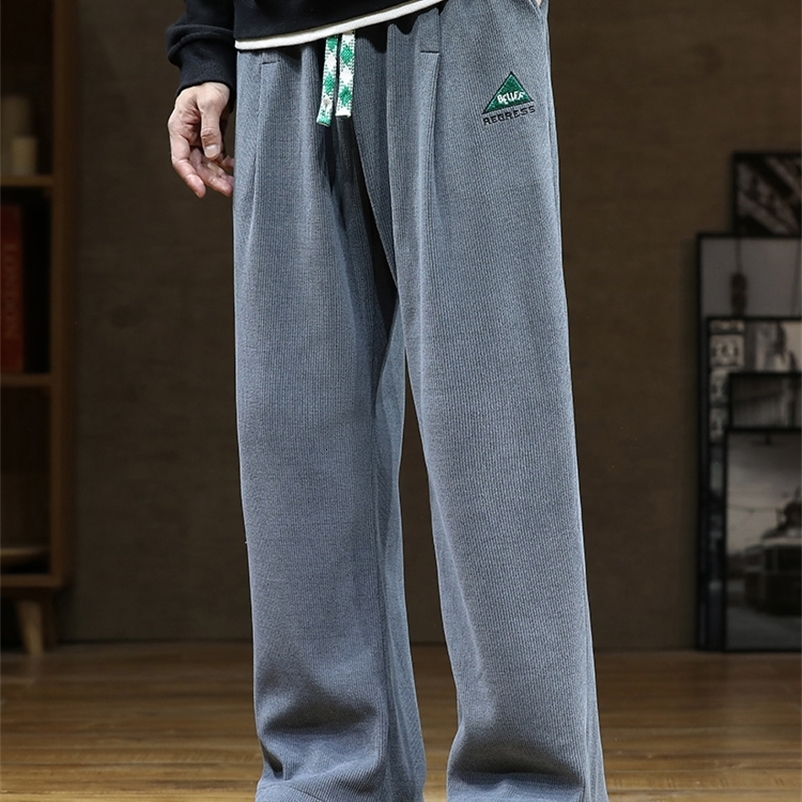 Men's Pants Autumn Corduroy Sweatpants Men Adjustable Wide Leg Joggers Plus Size Streetwear Casual Straight Long Baggy Pants 8XL 230720