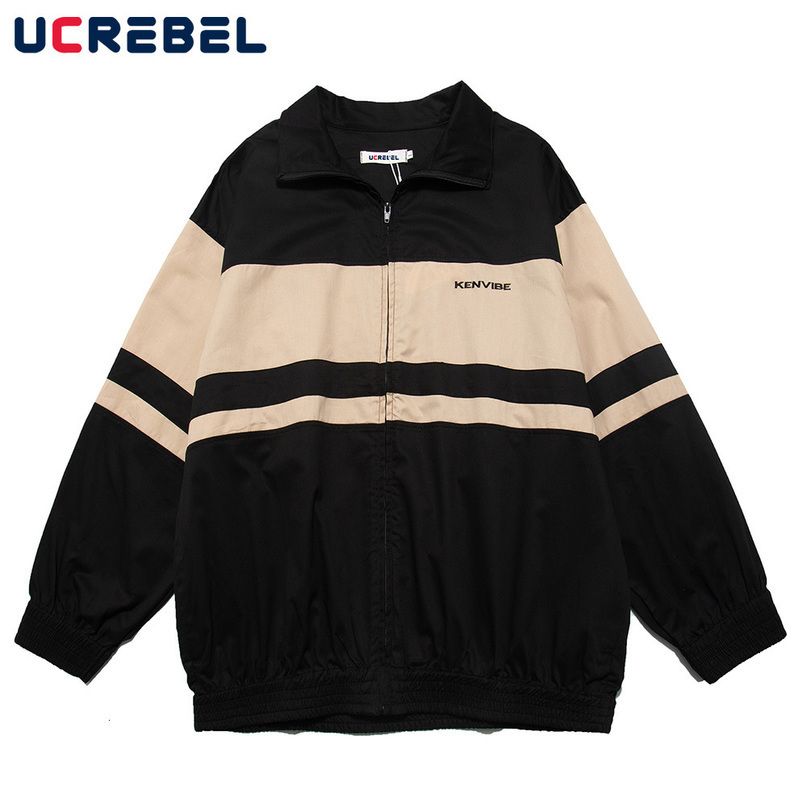 Mens Jackets Contrast Paneled Baseball Jacket Autumn Lapel Casual Outerwear Streetwear Loose Letter Embroidery Color Block Men 230809