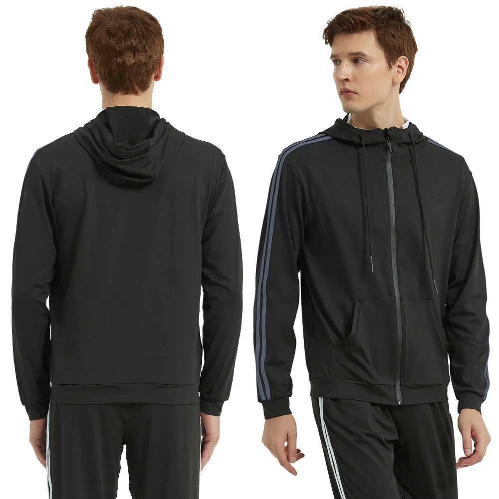 Mens autumn and winter sports set hooded casual cardigan jacket outdoor thickened warm sports shirtpants twopiece setXJ250924