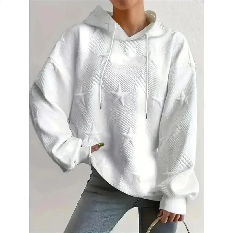 Womens Casual Plus Size 1XL-5XL Long Sleeve Hoodie Ladies Fashion Solid Color Loose Drawstring Hoodie Sweatshirt 240813